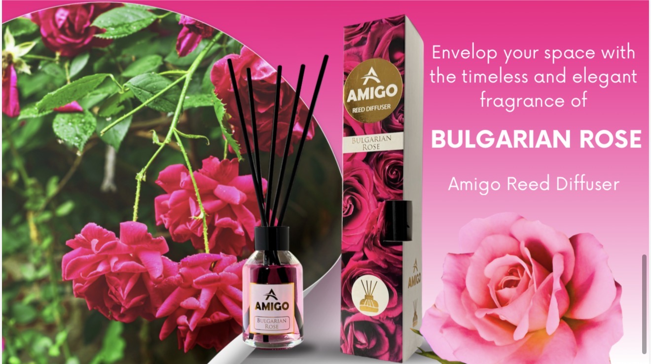 Bulgarian Rose Reed Diffuser By Amigo