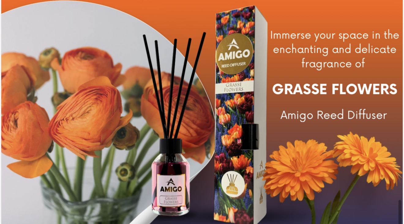 Grasse Flowers Reed Diffuser By Amigo