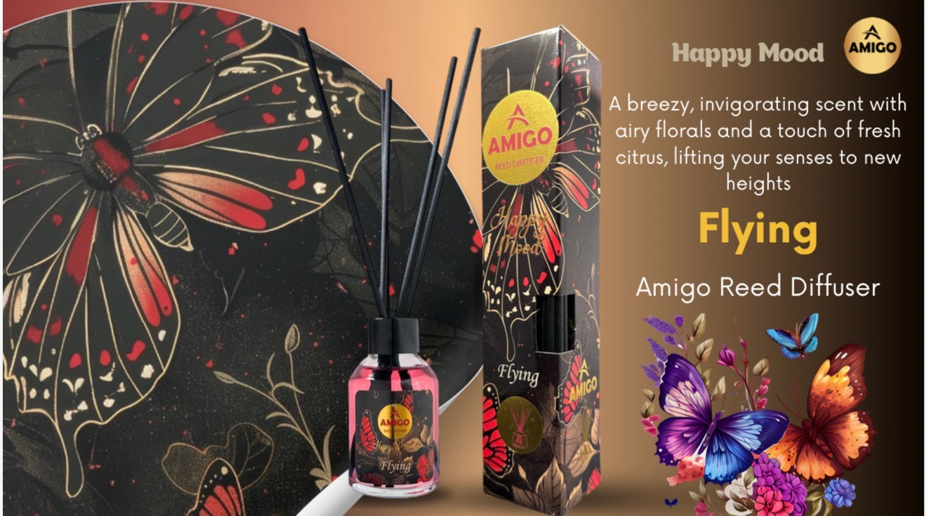 Flying Reed Diffuser Happy Mood By Amigo – Desert Rose